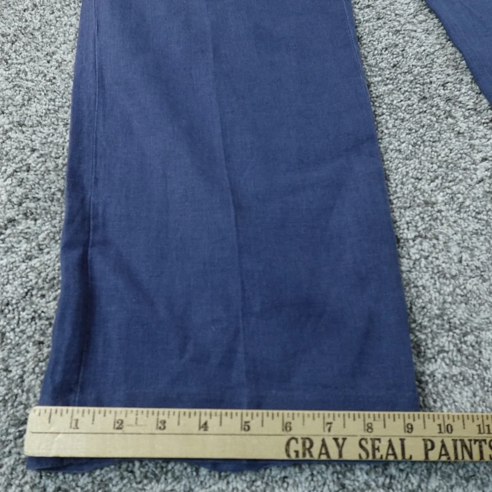 VTG Polo Ralph Lauren Pants Mens 42X32 Blue Linen Chambray Preston Chino Trouser